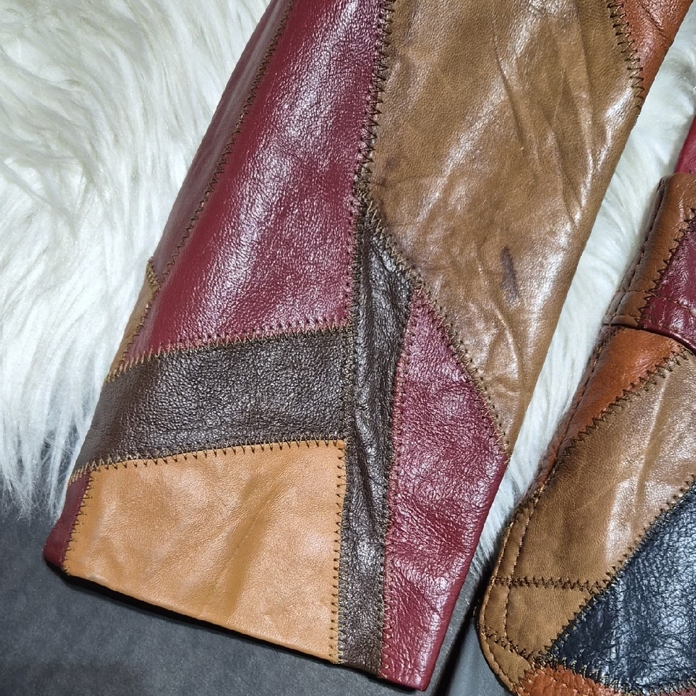 Patchwork Leather Jacket - image 4